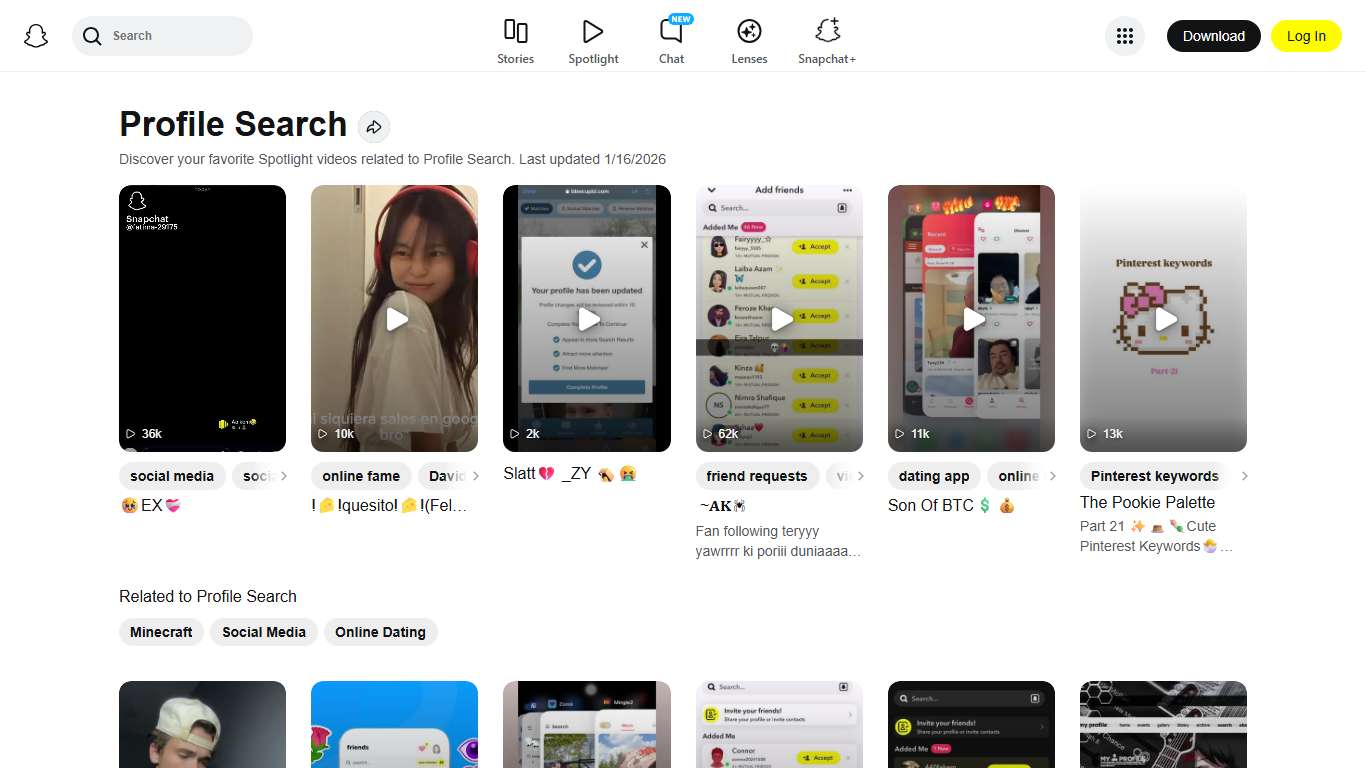 Profile Search Videos